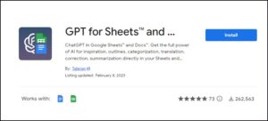 how to integrate chatgpt for google sheets