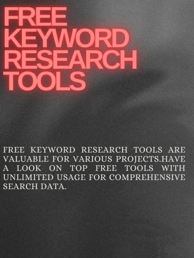 Top Free keyword research tools