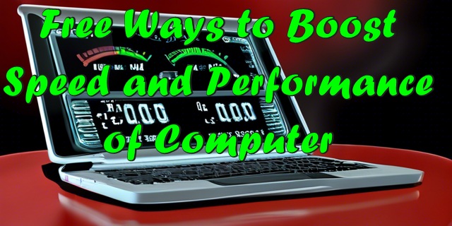 Free Ways to Boost Speed and Performance of Computer