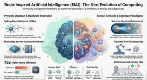 5 Radical Ways the Brain is Rewriting the Future of AI Introduction: The 20-Watt Supercomputer Modern artificial intelligence has reached a resource-intensive paradox. While large language models display unprecedented capabilities, they are tethered to immense, thirsty data centers that consume megawatts of electricity and require massive cooling towers to dissipate the heat of their labor. In stark contrast, the human brain—the most sophisticated information processor in the known universe—performs vastly more complex reasoning and perception on approximately 20 watts of power. That is roughly the energy required to run a dim household lightbulb. As a strategist at the intersection of neuroscience and computer engineering, I see this not just as an efficiency gap, but as a strategic inflection point. We are moving from an era of brute-force computation—defined by massive GPU clusters and static datasets—to an era of elegant, physics-based efficiency. This is the promise of Brain-Inspired Artificial Intelligence (BIAI) and neuromorphic computing. By translating the biological principles of neural architecture into silicon, we are not merely building better tools; we are rewriting the fundamental laws of how machines "think." -------------------------------------------------------------------------------- 1. Spikes, Not Scalars: The Power of Sparse Communication Traditional Artificial Neural Networks (ANNs) communicate through "rate encoding," passing continuous real numbers (scalars) between layers. This requires constant, power-hungry mathematical processing, even when the input data is stagnant. Brain-inspired systems, specifically Spiking Neural Networks (SNNs), operate on a more radical principle: sparse, binary signals known as "spikes." In an SNN, a neuron remains dormant until its internal "membrane potential" reaches a critical threshold. This event-driven nature allows hardware to save immense energy by working only when absolutely necessary, mirroring the "sparse" activity of the human cortex. "The sparsity of the synaptic spiking inputs and the corresponding event-driven nature of neural processing can be leveraged by hardware implementations that have demonstrated significant energy reductions as compared to conventional Artificial Neural Networks (ANNs)." — Jang et al. By encoding information in the precise timing of these events, SNNs reduce the energy cost of a single operation to as low as a few picojoules. This shift from constant calculation to event-triggered communication is the first step in dismantling the unsustainable energy overhead of modern AI. -------------------------------------------------------------------------------- 2. Breaking the Von Neumann Bottleneck with In-Memory Computing The fundamental flaw in classical computing is the "Von Neumann bottleneck"—the physical separation between the processor and the memory. In standard AI tasks, the energy spent ferrying data back and forth between these two components far exceeds the energy used for the actual computation. Neuromorphic architecture solves this by co-locating memory and processing, mirroring the brain’s regions where storage and learning happen in the same physical circuits. However, as an engineer, it is vital to distinguish between two approaches: "near-memory" computing, like IBM’s digital NorthPole chip where memory is tightly intertwined with the compute cores, and "in-memory" computing, found in analog chips like Hermes, where computation happens exactly where the data lives. The Strategic Benefits of In-Memory Architecture: * Zero Data Shuffle: Computation occurs within the memory array, eliminating the energy-heavy transport of synaptic weights. * Ultrafast Latency: Eliminates the wait times associated with retrieving data from external RAM. * Massive Parallelism: Enables thousands of cores to operate simultaneously without competing for a single memory bus. The results are a direct threat to the GPU-centric "Old Guard." For specific inference tasks, the NorthPole chip has demonstrated performance 46.9 times faster and 72.7 times more energy-efficient than state-of-the-art GPUs. -------------------------------------------------------------------------------- 3. The Three-Factor Rule and the Death of Global Backpropagation Standard deep learning relies on "backpropagation," a global mathematical update that is increasingly difficult to implement in complex, recurrent topologies. Backprop is a "black box" that lacks biological plausibility and requires a model to be "frozen" after training. For AI at the edge—think autonomous robots or prosthetics—this is a fatal limitation. We are moving toward the Three-Factor Rule, a biologically inspired local learning mechanism. In this framework, synaptic weights are updated based on three variables: 1. A global learning signal (representing a reward or error). 2. Pre-synaptic activity (the "input" neuron). 3. Post-synaptic activity (the "output" neuron). This aligns with Hebb’s hypothesis: "neurons that spike together, wire together." By making updates local, the system achieves autonomous learning. A robot wouldn't need to "call home" to a central server to adjust its movement; the learning happens in its "silicon muscles" in real-time. This paves the way for continuous, on-line adaptation that backpropagation simply cannot support. -------------------------------------------------------------------------------- 4. Why "Unlearning" is the Secret to Cognitive Efficiency In our rush to build models that "know everything," we often forget that for high-order intelligence, forgetting is not a bug; it is a feature. The human brain utilizes "synaptic pruning" to remove redundant or outdated connections, optimizing the limited physical space and energy of the cranium. "Machine Unlearning" is the silicon equivalent of this pruning. It is the selective removal of a specific data point’s influence without requiring the model to be entirely retrained. This is a critical bridge between biological necessity and business reality. "Modeling intelligence on biological systems can foster the creation of AI that is trustworthy and aligned with human values... This mechanism enables the brain to maintain cognitive efficiency by removing less useful or redundant information, thereby optimizing memory storage and retrieval." — Ren and Xia Strategically, unlearning allows for strict GDPR compliance (the "right to be forgotten") and ensures model relevance by purging biased or outdated data. It transforms AI from a static library into a dynamic, adaptive memory system. -------------------------------------------------------------------------------- 5. The Analog Renaissance: Computing with Chalcogenide Glass While we live in a digital world, the brain is essentially an analog processor. IBM Research is spearheading an "Analog Renaissance" through the Hermes chip, which utilizes Phase-Change Memory (PCM). These devices use chalcogenide glass—a material that transitions between amorphous and crystalline states—to store synaptic weights as a continuum of conductance, rather than binary 0s and 1s. In this "physical computing" framework, we don't calculate math; we let the laws of physics do the work: * Ohm’s Law performs multiplication naturally as current passes through a resistor. * Kirchhoff’s Law performs summation by naturally aggregating currents at a node. However, a strategic limitation remains: these devices are currently optimized for inference, not training. This is due to the "durability" of PCM; the physical state of the glass cannot yet survive the trillions of conductance changes required during an intensive training phase. Nevertheless, for running massive models at the edge, analog physics offers a density and efficiency that digital logic can never match. -------------------------------------------------------------------------------- Conclusion: Toward a Conscious Architecture If we can master the physical architecture of the neuron and the local rules of the synapse, we aren't just building better chips—we are laying the foundation for a "Conscious Architecture." The ultimate goal is to move beyond tools that merely process data toward systems that possess a "Theory of Mind"—the ability to understand, predict, and empathize with human intentions. By mimicking both the physical efficiency and the behavioral adaptability of the human brain, we are closing the gap between machine and mind. This leads us to a final, provocative question for the next generation of strategists: If we successfully build a machine that mimics the physical and behavioral architecture of the human brain, at what point does it cease to be a "tool" and begin to be a "peer"?