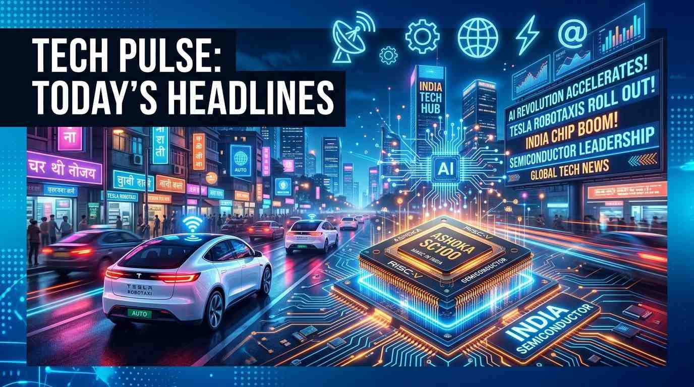 Tech Buzz Ignites: India's Chip Leap, AI Chips Surge & Tesla's Robotaxi Rollout – April 19 Highlights