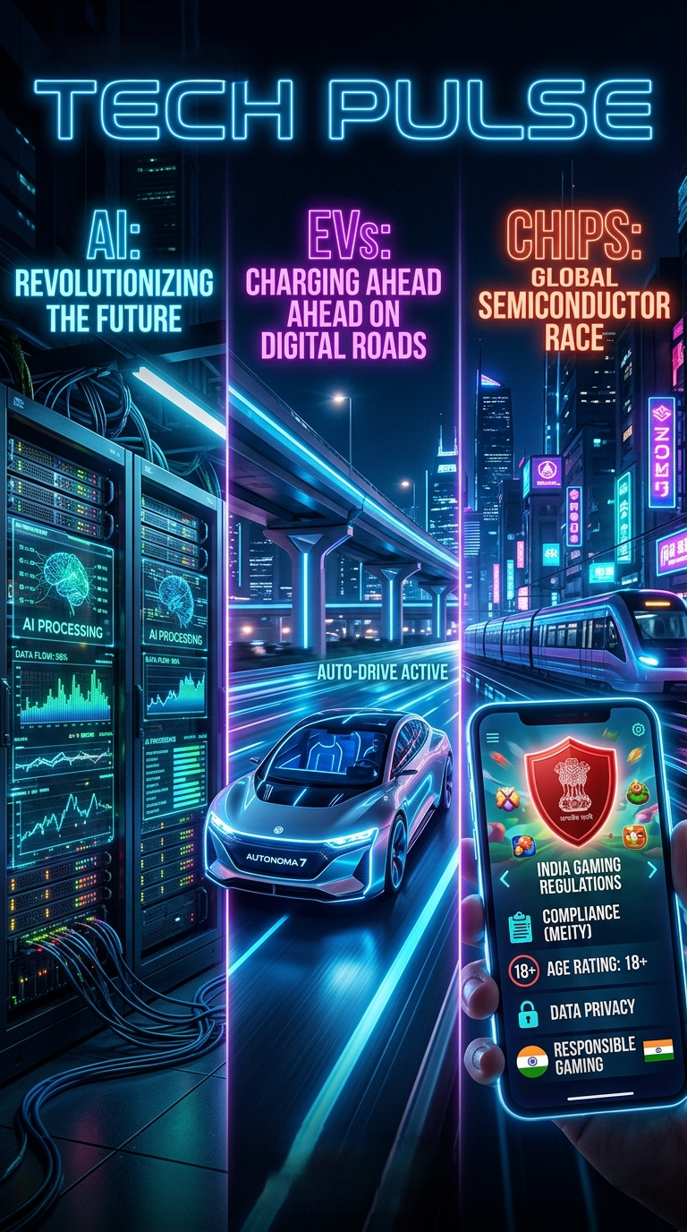 Tech News Today: AI Giants Profit, China’s EVs Race, India’s Gaming Rules Turn Live
